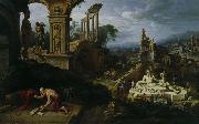 Maarten van Heemskerck Landschaft mit dem Hl. Hieronymus oil